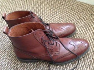 The JCP Stafford wingtip boots in the flesh.