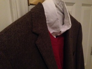 The classic Ludlow sportcoat in Herringbone English Wool, over an Old Navy sweater and Target Merona button-down. 