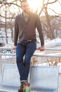 For the winter: A casual way to switch up the v-neck sweater. 