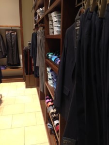 Some of the extensive shirting and ties offered at BR. 