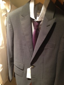 Peak lapels help this suit stand out from other, more plain suiting options.