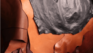 Vegetable-tanned leather, an upgrade over chrome-tanning. 