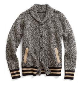 A vintage-looking, sport-inspired shawl cardigan for when it gets cold. 