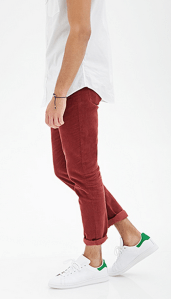 Slightly dressier (and with a more seasonal touch) than dark denim. Just leave the styling touches in the photo to the Internet, though.