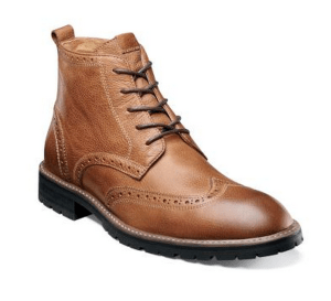 A wingtip option that combines tan leather with a grippy-looking sole. 