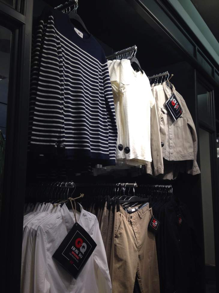 Beckham's collection has the basics covered from striped shirts to a tan denim jacket. 