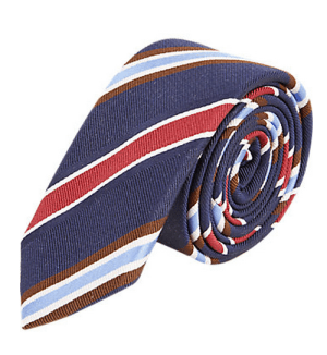 Rebelling from the classic repp stripe tie.
