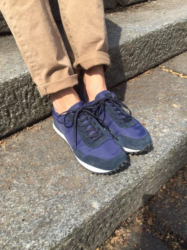 These sneakers would work just fine with longer, patterned socks, but no-show socks fit just fine. 