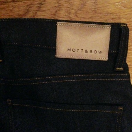 A sturdy leather patch and simple back pocket stitching complete this pair.