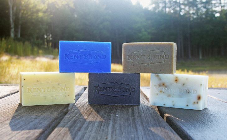 The full run of the brand's popular Body Brick soaps. Photo courtesy of Kent & Bond. 