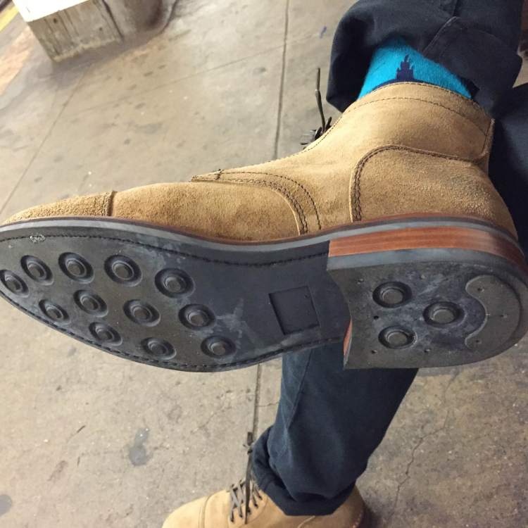 A studded rubber outsole gives these boots some grip. 