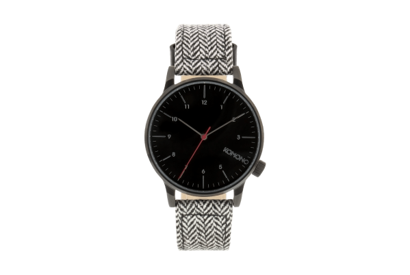 Tons of fall texture in an unlikely place -- your wrist. The Winston Herringbone from KOMONO.