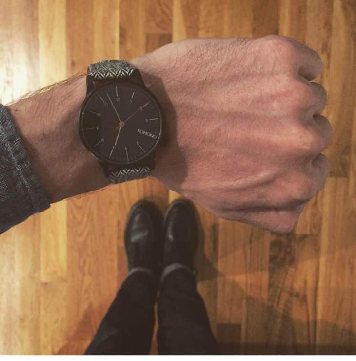 The Winston Herringbone from KOMONO stands up to dark denim and black boots with ease.