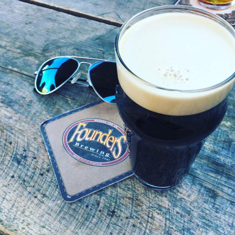 Sunglasses by Randolph Engineering. Delicious, creamy Oatmeal Stout by Founders Brewing.