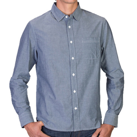 A simple chambray is the way to go here, especially one that's been pre-washed.