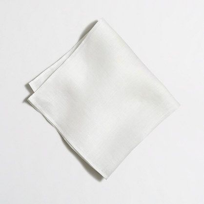 Nothing fancy -- but nothing too trendy -- about a timeless white pocket square. 