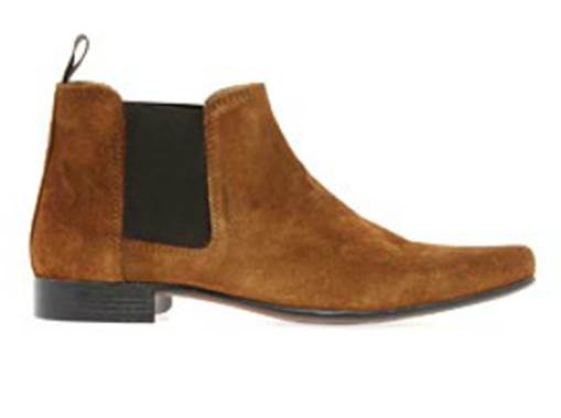 Dark tan suede Chelsea boots that combine some unique color with a terrific price.