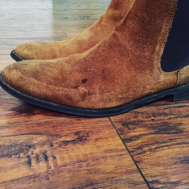 Chelsea boots via ASOS, with a bit of seasonal wear-and-tear. Learn how to style yours below, folks.