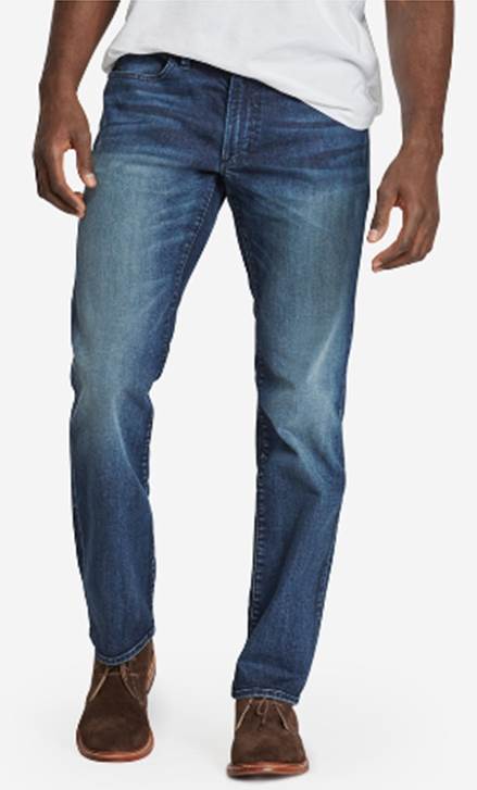 A rough-and-tumble wash gives this denim a unique look.