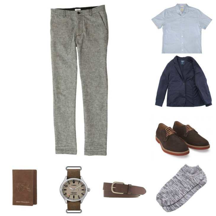Taking a traditional travel outfit and upgrading it with slim fits and go-anywhere essentials.