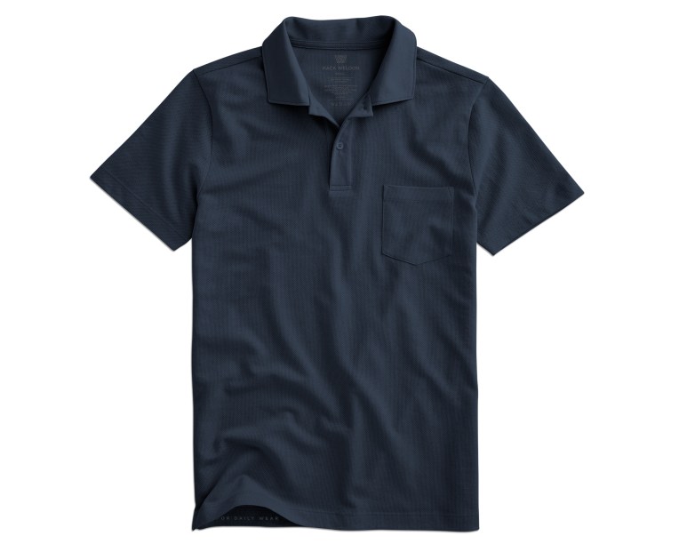 While the Kentucky Blue option looks great, Bond might go for the Total Eclipse Blue polo. Photo courtesy of Mack Weldon.