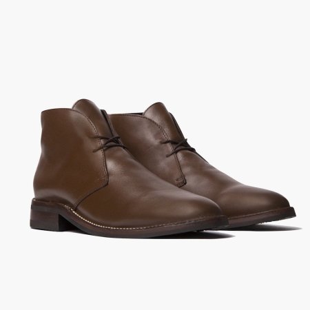 A rich pair of brown leather chukkas practically made for fall. 