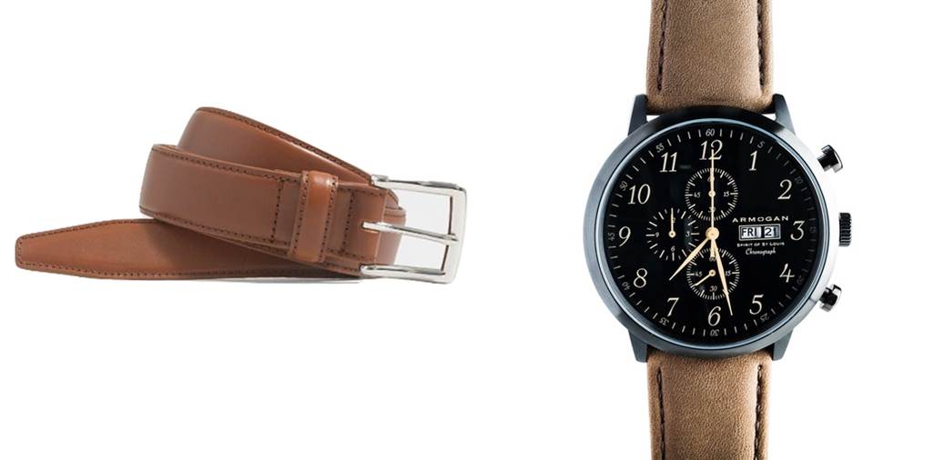 A classic, affordable dress belt and a go-anywhere watch.