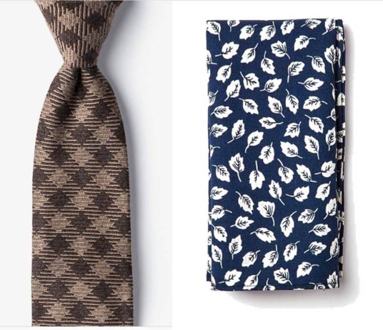 A plaid tie and a floral pocket square? Give it a try. 