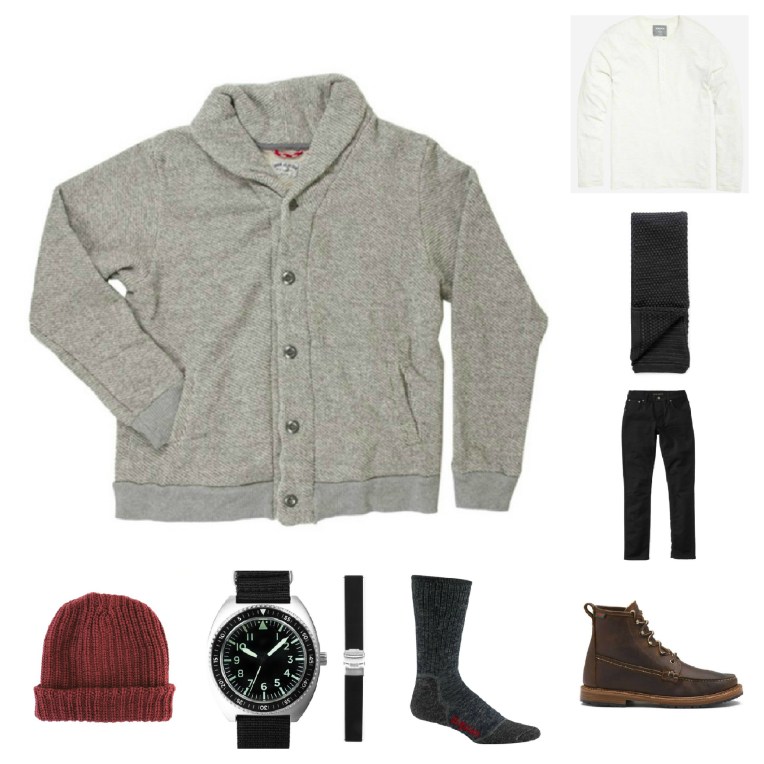 Layering up a shawl cardigan for rugged winter style -- as the post title implies. 