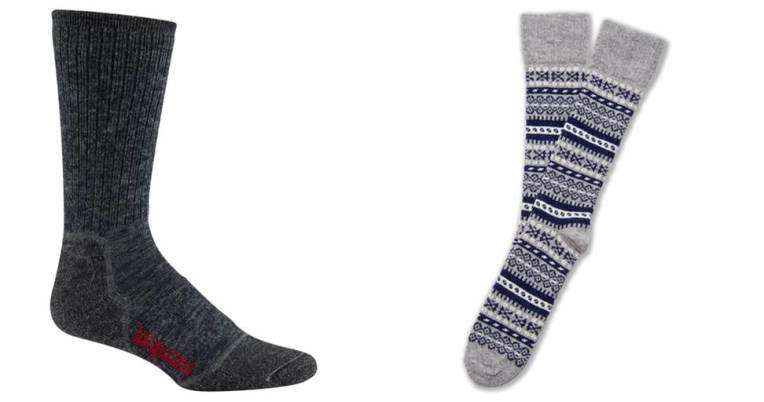 Your call -- simple, well-made socks or a pair with winter-friendly pattern. 