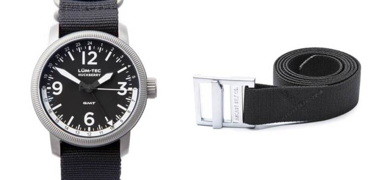 A handsome-as-heck watch and a tough belt -- the best you can do during a blizzard. 